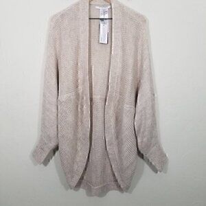 NWT Guess Metallic Cardigan Open Front with Pockets Size M/L